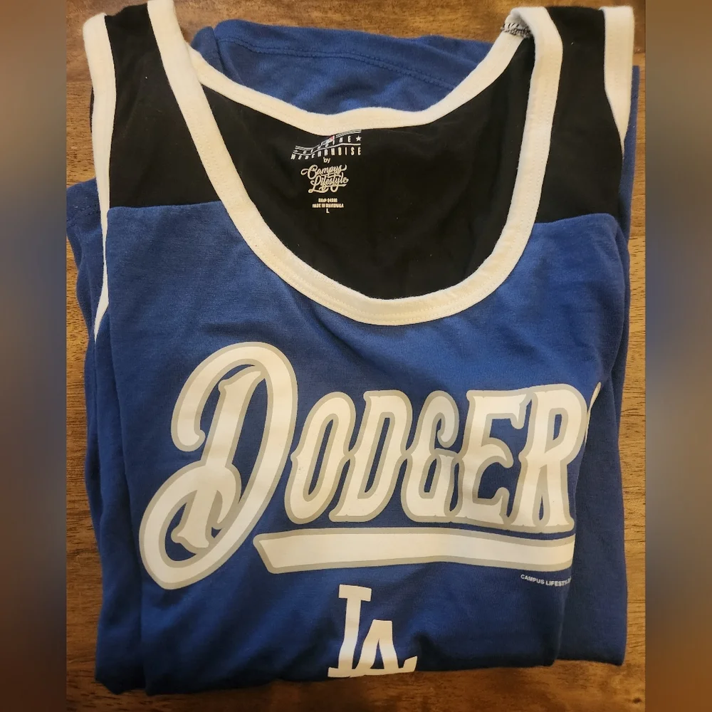 New Genuine Merchandise by Campus Lifestyle MLB LA Dodgers Women's Tank - Picture 4 of 5